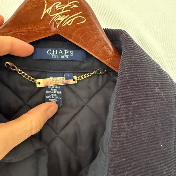Chaps Dark Blue Quilted Jacket - Picture 2 of 3